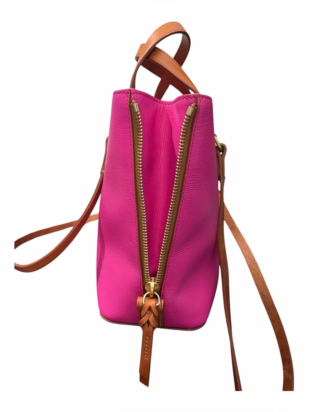 Dooney & Bourke NWOT Deep Fuchsia Morgan Shopper with Zipper Pouch and Key Tag - Picture 6 of 11